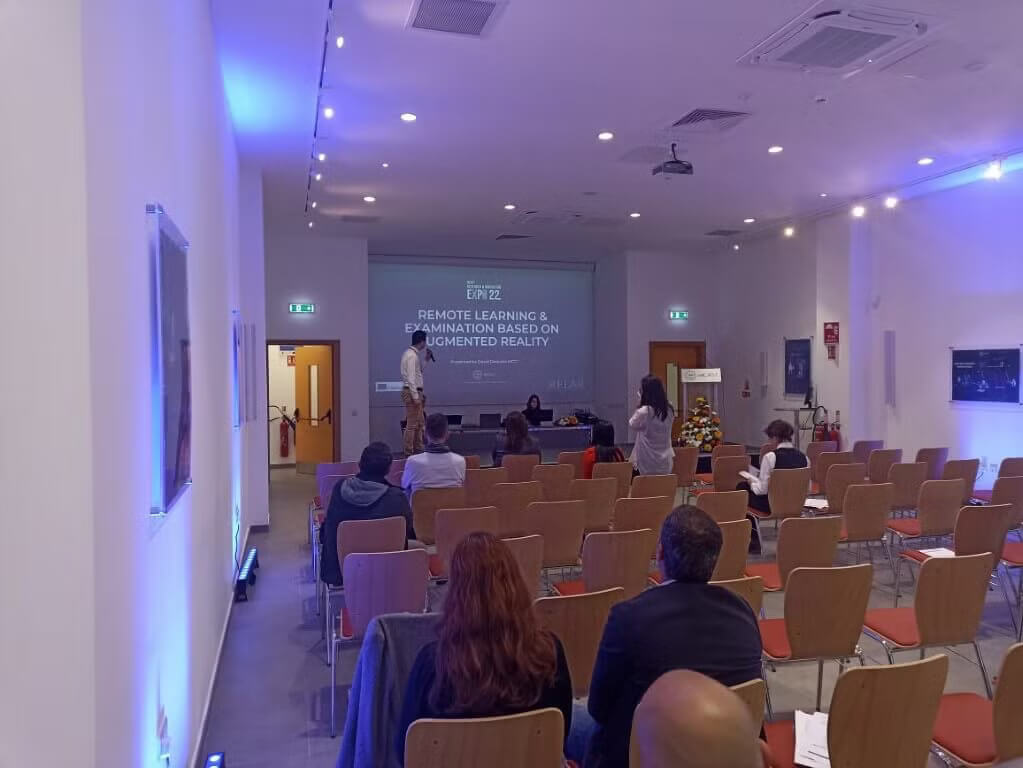 David Deguara presenting at the MCAST Research Expo